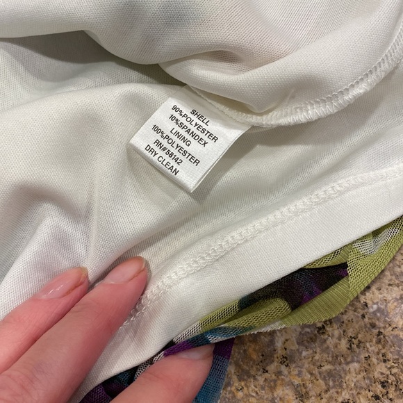 London Times Dress 10  Green Purple Blue White - Picture 8 of 15